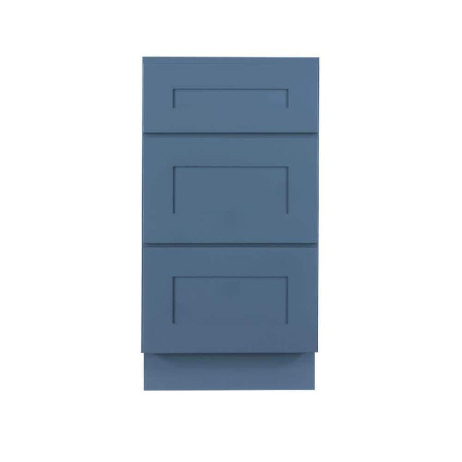 LIFEART CABINETRY Lancaster Blue Plywood Shaker Stock Assembled 3-Drawer Base Kitchen Cabinet 18 in. W x 34.5 in. D H x 24 in. D ALB-DB18-3 added by Taylor Doyle