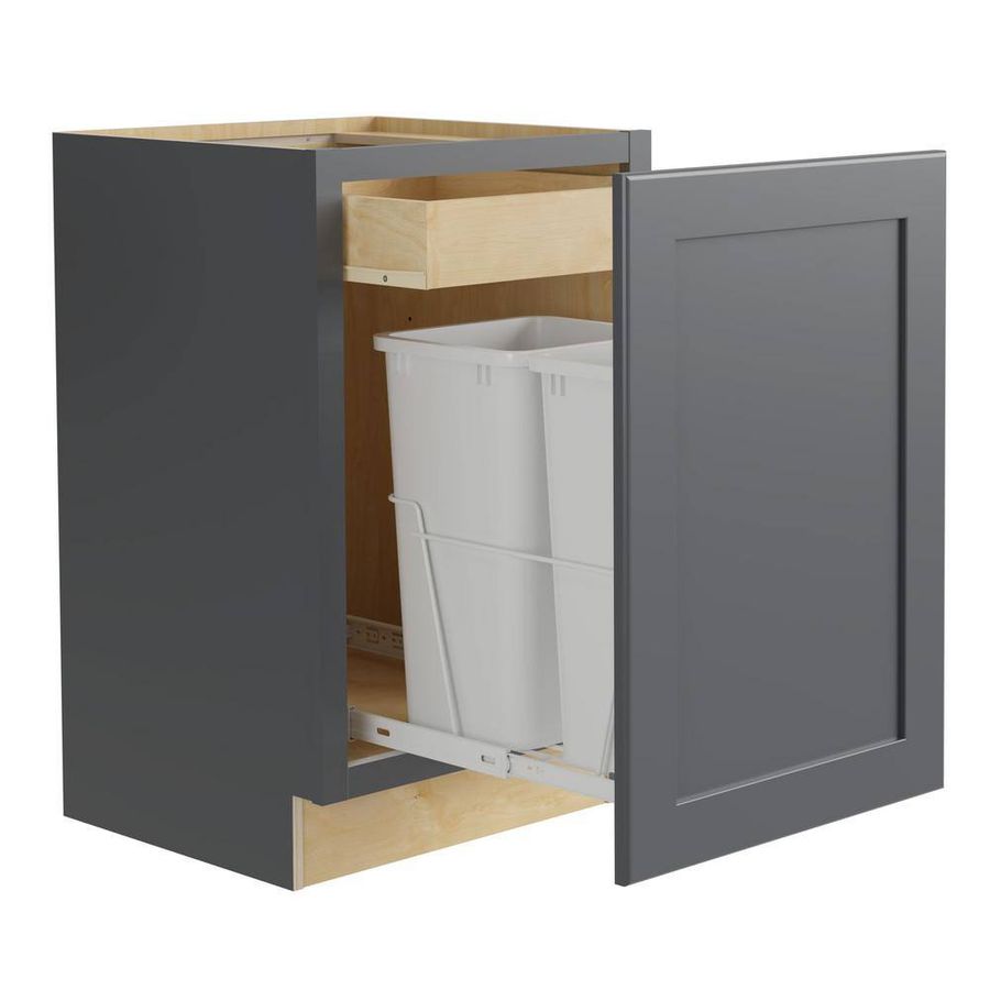 Home Decorators Collection Navarre Onyx Gray Painted Plywood Shaker Stock Assembled Base Kitchen Cabinet 2-Trashcan (18 in. x 34.5 in. x 24 in.) B2WB18-NDO added by Liz Kirby