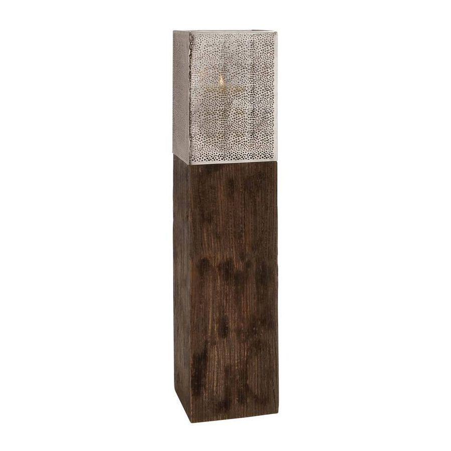 Litton Lane Brown Mango Wood Contemporary Candle Hurricane Lamp 23870 - The Home Depot added by erika grossman