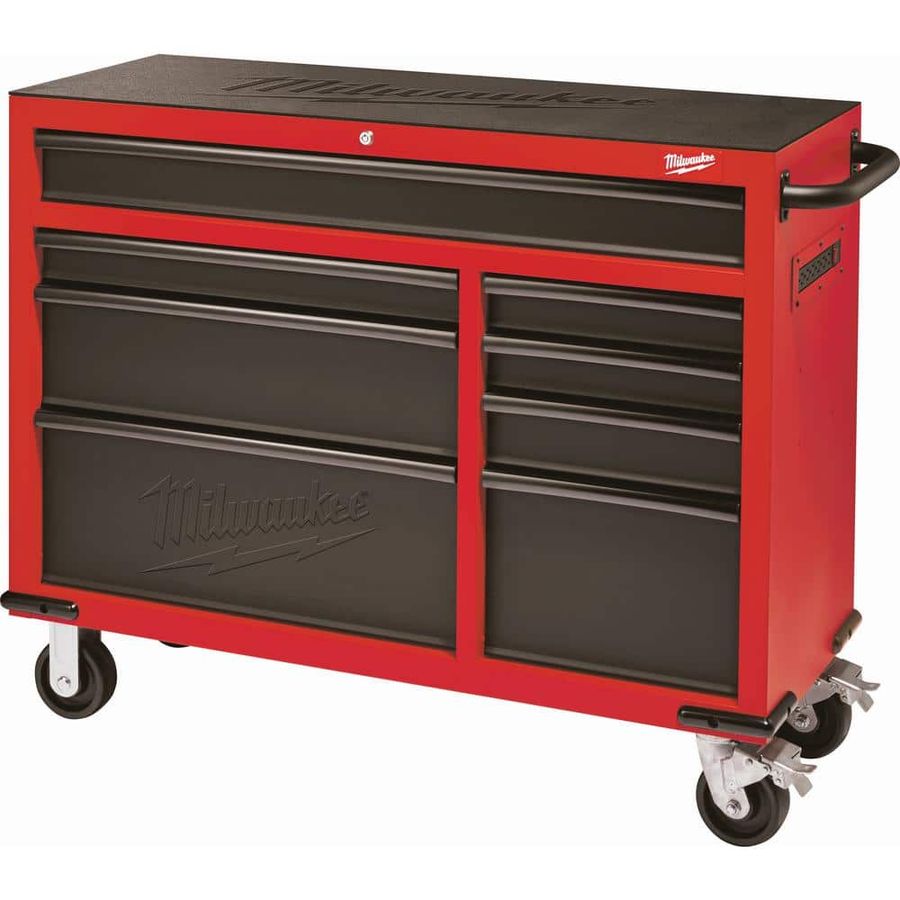 46 in. 8-Drawer Roller Cabinet Tool Chest in Red/Black Textured added by Rachel Fedorov