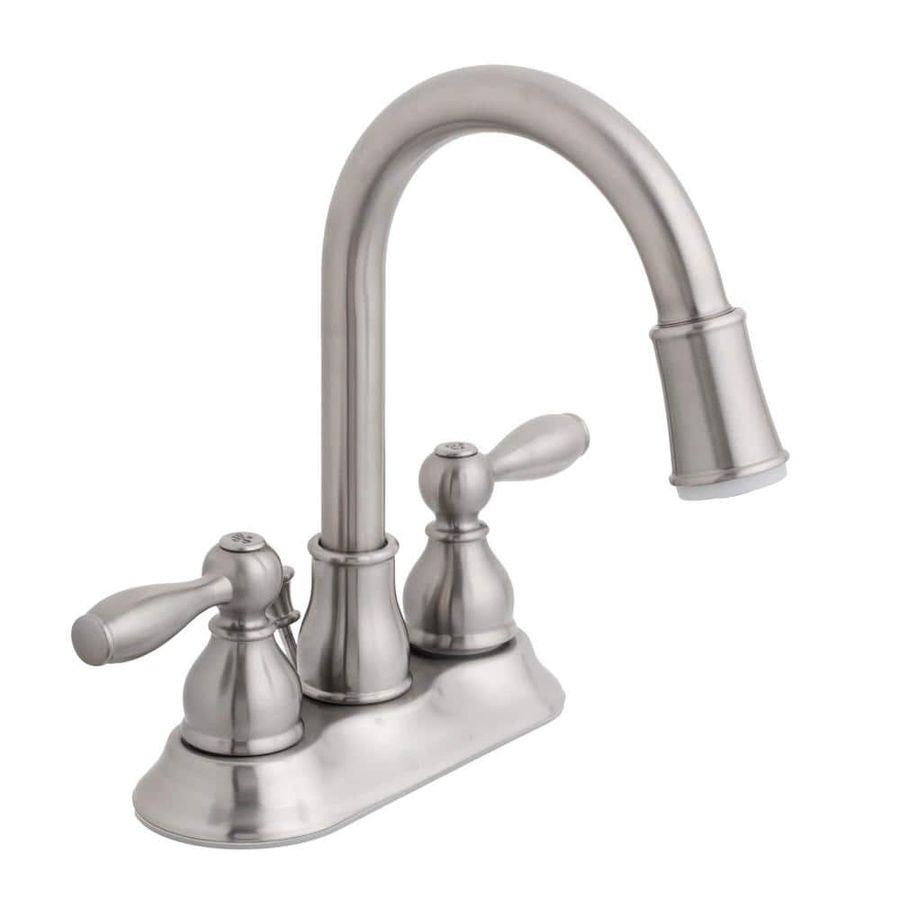 Glacier Bay Mandouri 4 in. Centerset 2-Handle LED High-Arc Bathroom Faucet in Brushed Nickel HD67513W-6504 - The Home Depot added by rachael noonan
