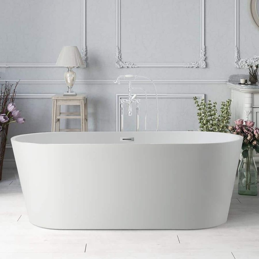Vanity Art Bordeaux 67 in. Acrylic Flatbottom Freestanding Bathtub in White VA6815 added by Megan Stephenson