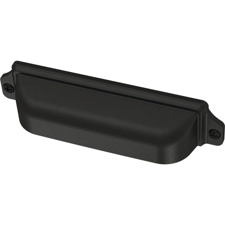 Home Decorators Collection Liberty Awning Dual Mount 3 or 3-3/4 in. (76/96 mm) Matte Black Cabinet Drawer Cup Pull P42414C-FB-CP - The Home Depot added by Emily York