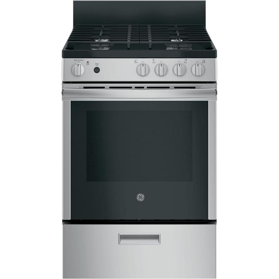 GE 24 in. 2.9 cu. ft. Gas Range with Steam-Cleaning Oven in Stainless Steel JGAS640RMSS - The Home Depot added by Taylor Doyle