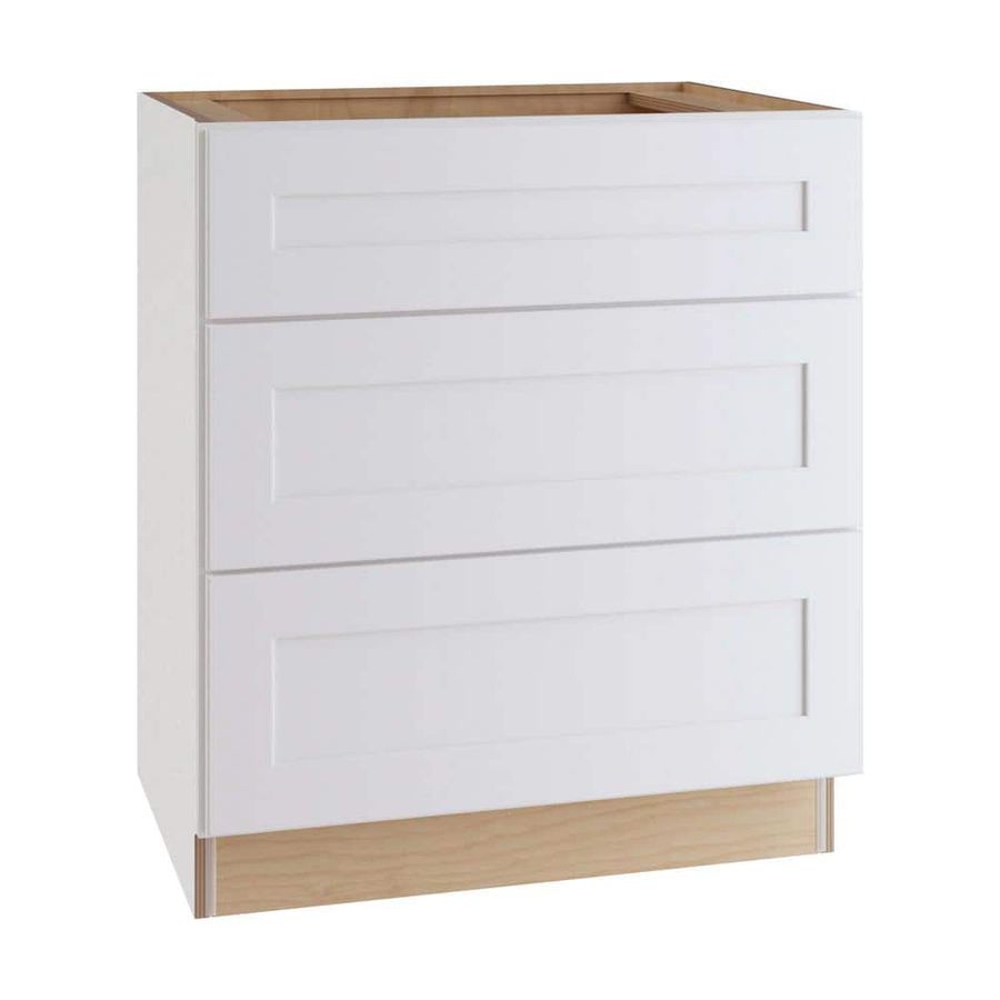 Home Decorators Collection Newport Assembled 24x34.5x24 in Plywood Shaker 3 Drawer Base Kitchen Cabinet Soft Close Drawers in Painted Pacific White BD24-NPW added by Liz Kirby