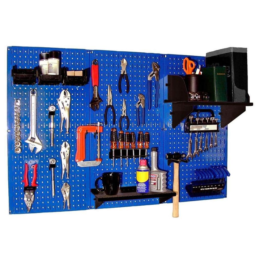 32 in. x 48 in. Metal Pegboard Standard Tool Storage Kit with Blue Pegboard and Black Peg Accessories added by Rachel Fedorov