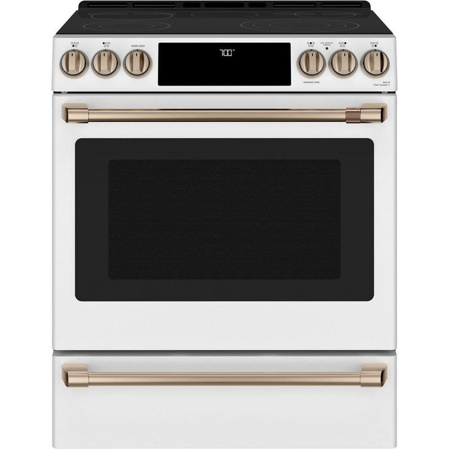 Cafe 30 in. 5.7 cu. ft. Smart Slide-In Electric Range w/Self-Cleaning Convection Oven in Matte White, Fingerprint Resistant CES700P4MW2 added by Spoak Member