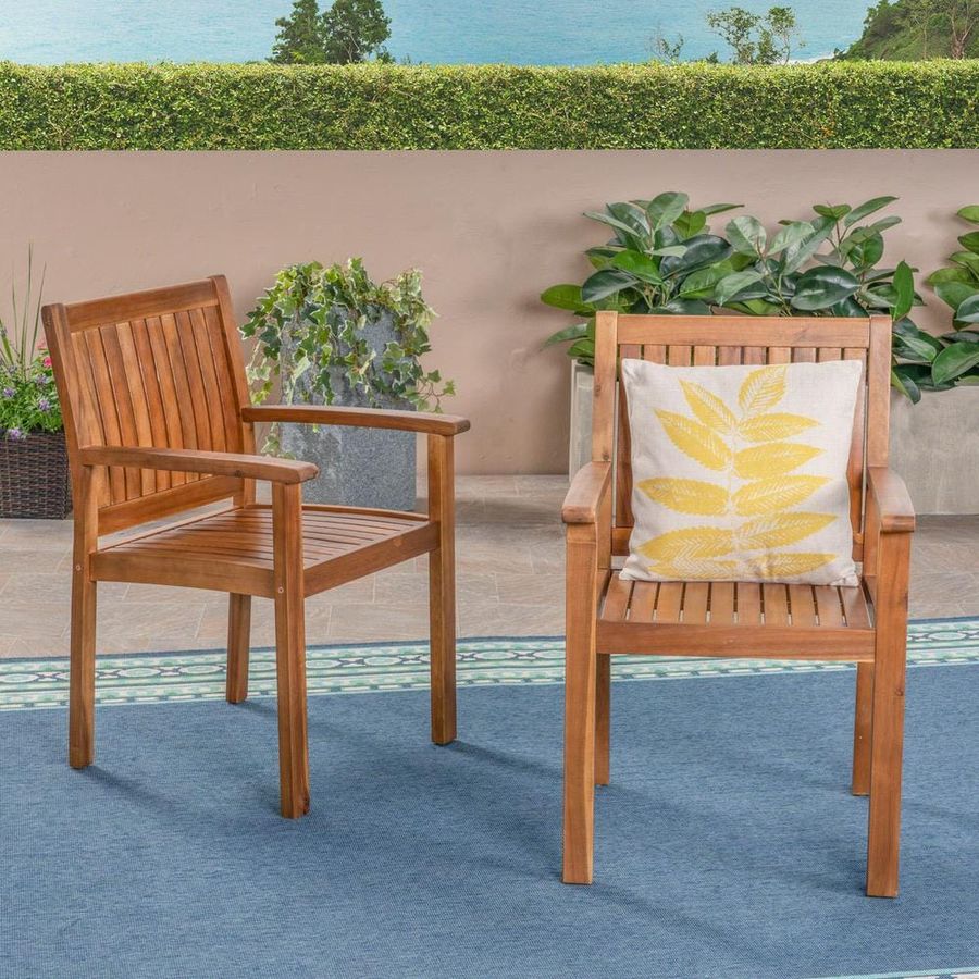 Noble House Brendan Teak Stationary Wood Outdoor Dining Chair (2-Pack) 42933 - The Home Depot added by Emily Emmert