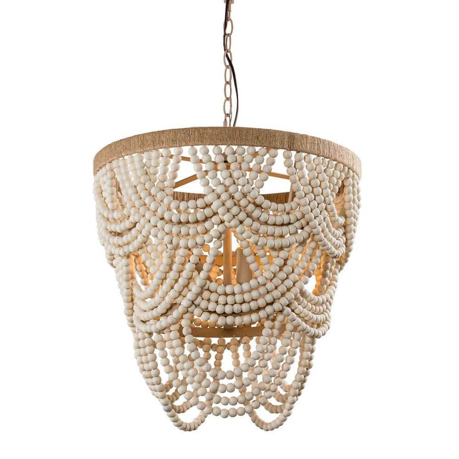Parrot Uncle Hatfield 4-Light Bohemia Style Natural Wood Beaded Tiered Chandelier BB8827-4 added by Spoak Member