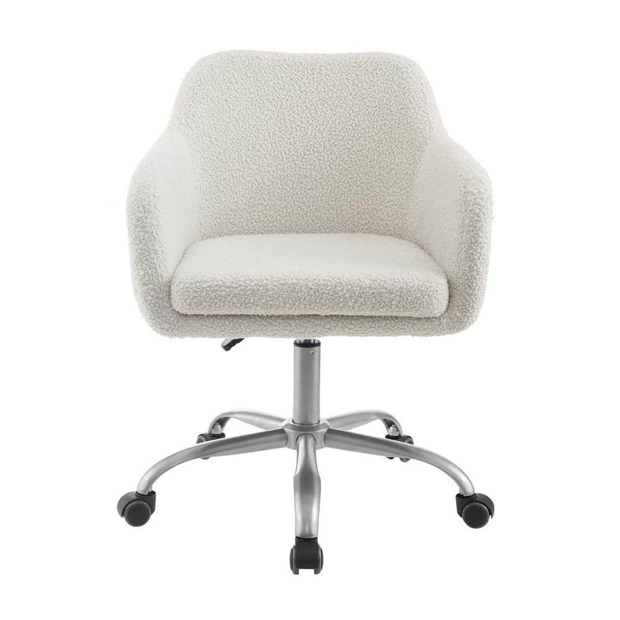 Linon Home Decor Barnes Cream Sherpa Upholstered 17 in. - 21 in. Adjustable Height Office Chair THD02669 added by Spoak Member