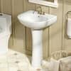 HOROW 18 in. Round Ceramic Pedestal Combo Bathroom Sink in White with Overflow Drain CBS-R03 added by Julianne Hart