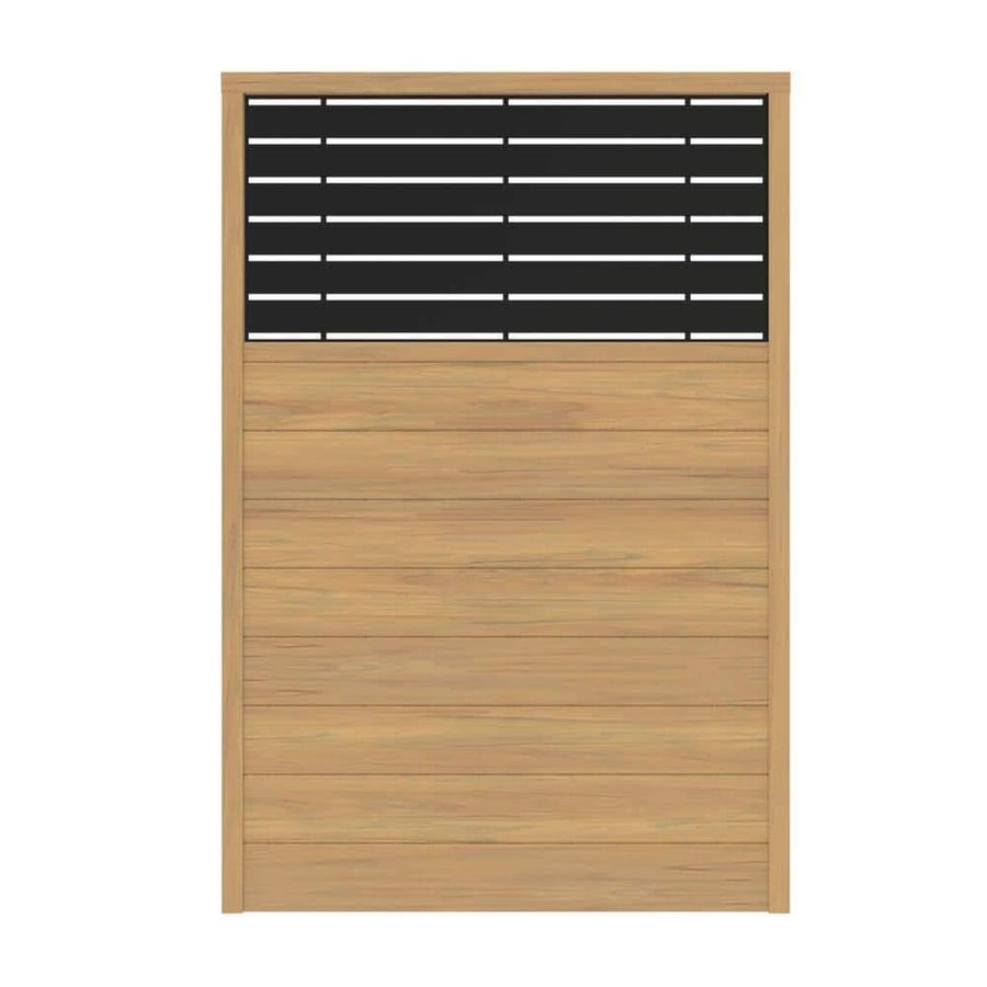 Barrette Outdoor Living 6 ft. x 4 ft. Cypress Vinyl Fence with Boardwalk Black Decorative Screen 73032566 - The Home Depot added by Amy Pickard
