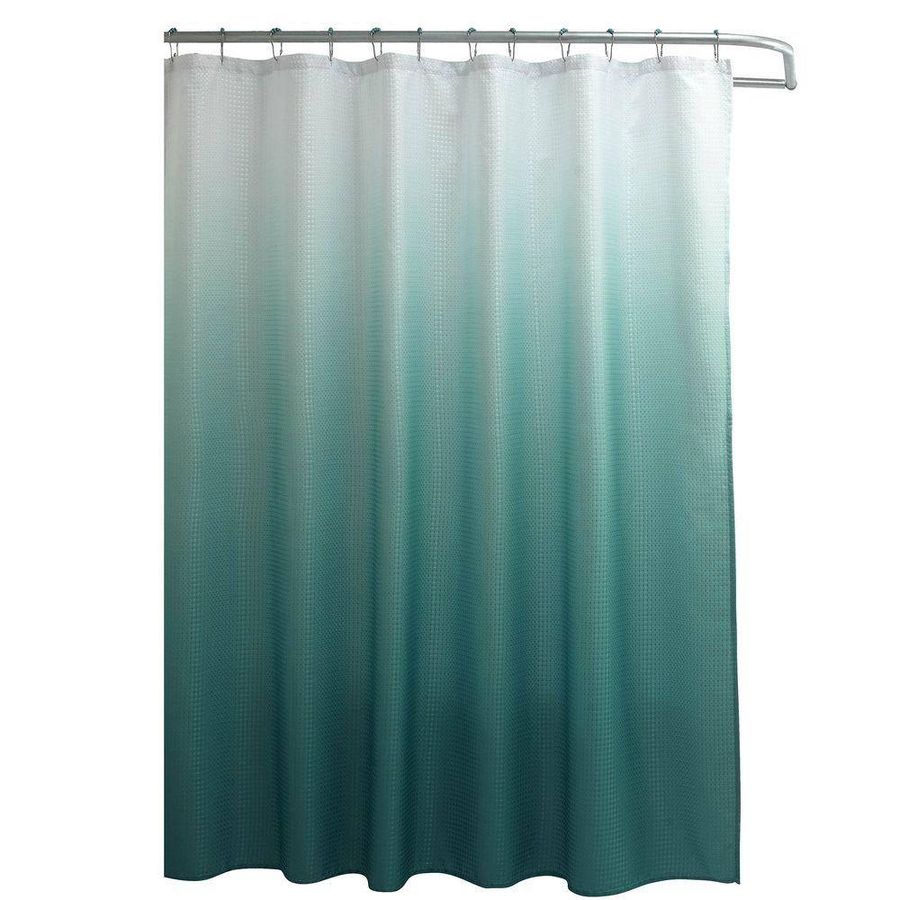 Creative Home Ideas Ombre Marine Blue 70 in. x 72 in. Texture Printed Shower Curtain Set with Beaded Rings YMC002736 added by Tayo A