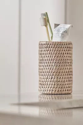 Handwoven Rattan Round Tumbler with Ceramic Insert added by Spoak Member