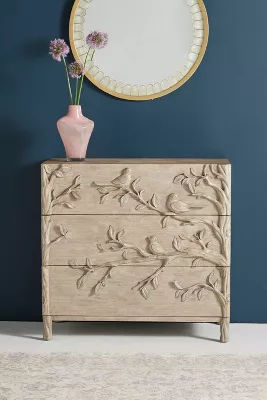 Ornithology Handcarved Three-Drawer Dresser added by Spoak Member