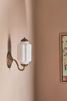 The Eloise Scallop Milk Glass Sconce Wall Light added by Spoak Member