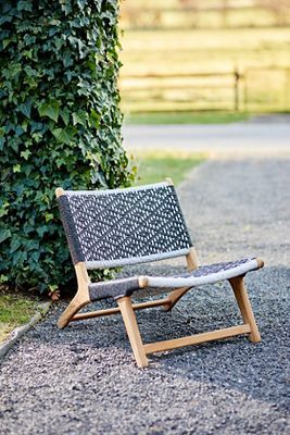 Havana Wicker + Teak Armless Chair, Black and White Diamond added by Spoak Member