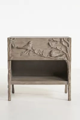 Ornithology Handcarved One-Drawer Open Nightstand added by Spoak Member