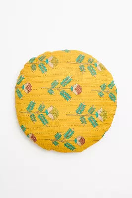Anchal Vintage Kantha Round Pillow No. P18230212 added by Jenna Quinones