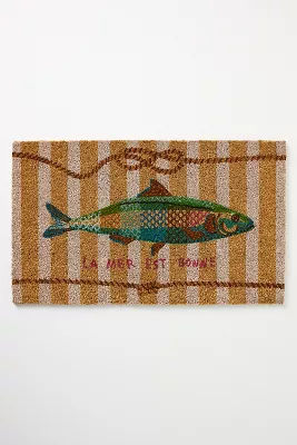 Nathalie Lete Striped Fish Printed Coir Doormat added by Spoak Member