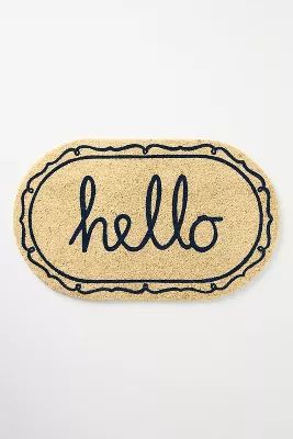 Hello Oval Printed Coir Doormat added by Spoak Member