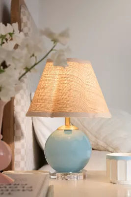 Dottie Scalloped Raffia Shade Glass Table Lamp added by Spoak Member