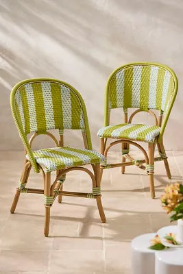 Striped Woven Indoor/Outdoor Bistro Chairs, Set of 2 added by Spoak Member