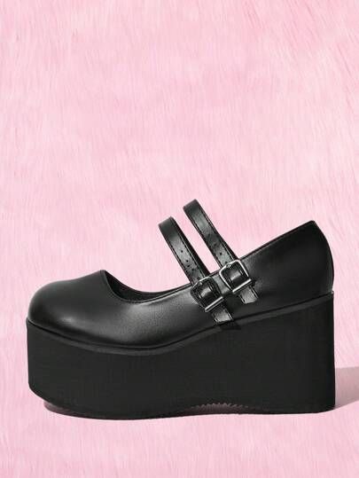 Kawaii Buckle Decor Mary Jane Wedges added by Sarah Jackson