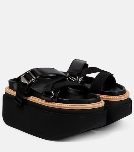 Hybrid Belt Platform Sandals in Black - Sacai | Mytheresa added by Sarah Jackson