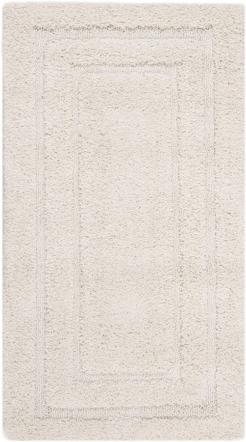 Cream Box Border Textured Thick Shag Area Rug added by Shannon Jernigan