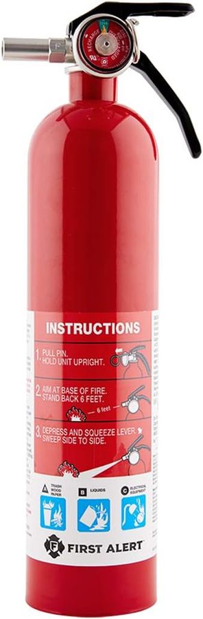 First Alert HOME1 Rechargeable Standard Home Fire Extinguisher UL Rated 1-A:10-B:C, Red added by Nomadic Nooks