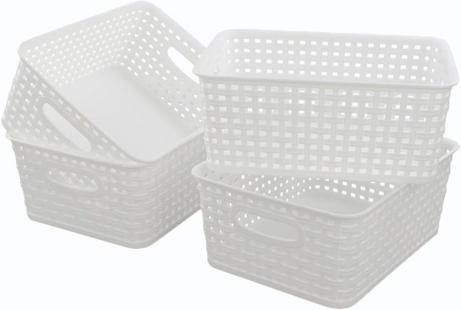 Lesbin White Plastic Weave Baskets, 4-Pack added by Rachel Fedorov