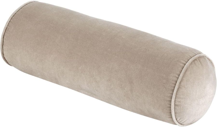 Nate Home by Nate Berkus Decorative Cotton Velvet Bolster Pillow | Soft Luxurious Modern Decor, Cushion for Couch, Chairs, or Bedroom from mDesign - Oblong Size 7" x20", Fossil (Beige) added by Madelynn Furlong