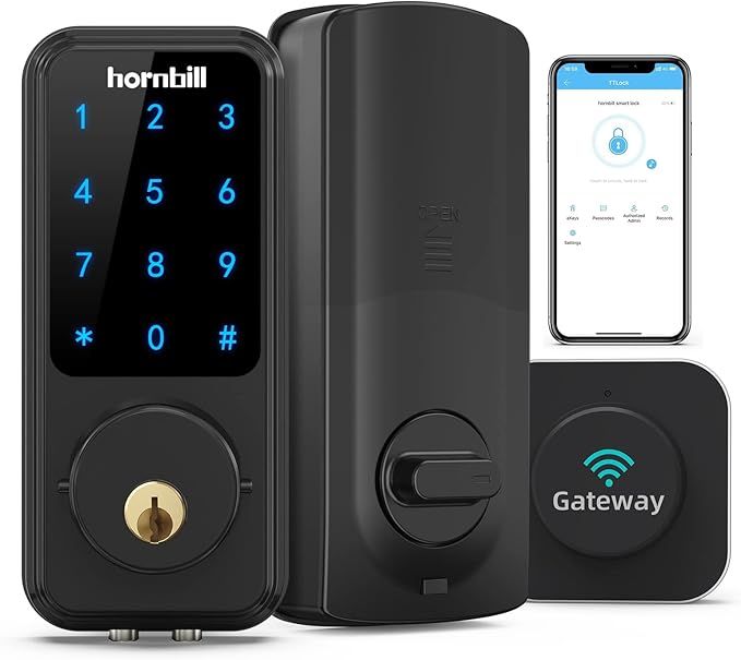 Wi-Fi Smart Deadbolt Lock with Touchscreen Keypad, Keyless Entry Bluetooth Hornbill Smart Front Door Lock Compatible with Alexa, Works with App, Auto-Lock, Remotely Control(Included G2 Gateway) added by Erica Ramon