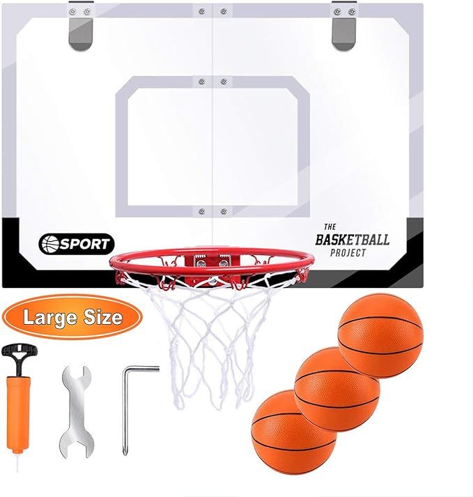 Large Indoor Mini Basketball Hoop Set for Kids and Adult 24 X 16 Inch Board added by Kate Lynn Nemett