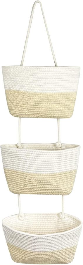 GZHOK 3-Tier Wall Mount Hanging Organizer,Decorative Hanging Storage Basket for Living Room,Bedroom, Bathroom(Yellow) added by Jamie Stellato