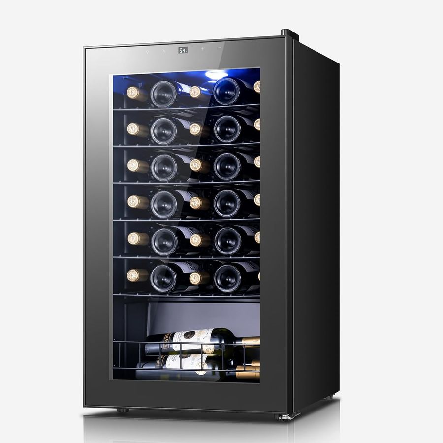 Yeego Wine Fridge, 34 Bottles Wine Cooler Refrigerator, 38-65℉ Freestanding Mini Fridge with Digital Temperature Control & Double-layer Glass Door & Blue Ambient Lights for Home, Kitchen, Office, Dorm added by Chloe Gatewood