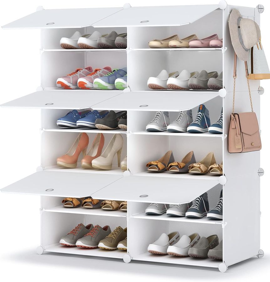 Shoe Rack, 6 Tier Shoe Storage Cabinet 24 Pair Plastic Shoe Shelves Organizer for Closet Hallway Bedroom Entryway added by Rachel Fedorov