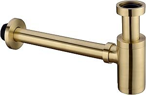 Brass Round Bottle Sink P Trap, Brushed Gold added by Kristi Kautz