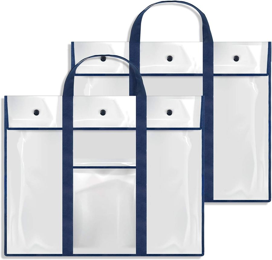 $15.99$15.99One-Day & FREE Returns FREE delivery Tomorrow, February 16. Order within 12 hrs 51 minsDeliver to Rachel - Chester 07930‌In Stock.Quantity:1Add to CartBuy Now  Secure transactionShips fromAmazonSold byJOY CATShips fromAmazonSold byJOY CATReturn policy: Eligible for Return, Refund or Replacement Add a gift receipt for easy returnsAdd to List	Share    Sponsored Roll over image to zoom inGamenote 2 Pack Large Poster Storage Bag (31.5"×25.5") Bulletin Board Holder Art Portfolio Container for Teachers Classroom OrganizationVisit the GAMENOTE Store4.5 out of 5 stars    2,261 ratings | 23 answered questionsAmazon'sChoicefor "artwork storage"-24% $15.99$15.99List Price: $20.99$20.99 One-Day& FREE Returns Get $100 off instantly: Pay $0.00 upon approval for the Amazon Prime Rewards Visa Card.Number of Items: 22$15.99 3$21.99Material	PVCColor	WhiteBrand	GAMENOTESize	2 PackItem Dimensions LxWxH	31.5 x 25.6 x 2 inchesAbout this itemLarge Size & Extra Pocket:This 2 Pack/Set Large Poster Storage Bag Measures 31.5" × 25.5" / 80cm x 64cm and it's internal dimensions are 28.95" x 24.15" / 73.05cm x 61.34cm. The extra pocket(9.4" x 13.5" / 23.87cm x 34.29cm) on the front can hold small tools or teaching materialDurable Materials & Long Handle: The Bag is made of heavy-duty PVC. The extra long handle which is made of 420D nylon makes it much easier to carry or hang upPerfect for Storage & Organization of All Kinds of Things. : Suitable for large posters, bulletin board sheets, Artworks, Charts, exhibit boards, display materials, paintings or any over-sized art itemsSee-Through & 3 Buttons Design:The clear vinyl bag allows you to find any stored items instantaneously. 3 buttons can keep the bag well closed.Great Helper: Best friend of your posters and bulletin board sheets, keep them away from moisture and dust.Compare with similar itemsSponsored added by Rachel Fedorov