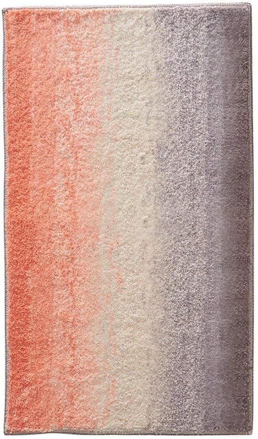 iDesign Ombre Microfiber Polyester Bath Mat, Non-Slip Shower Accent Rug for Master, Guest, and Kids' Bathroom, Entryway, 34" x 21", Coral, Ivory, and Gray added by KATHERINE ECK