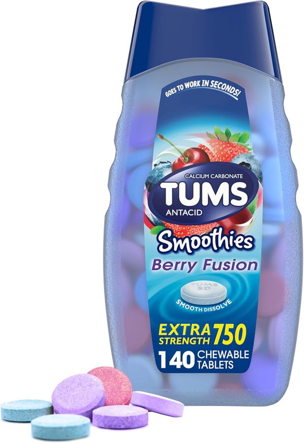 TUMS Antacid Smoothies Berry Fusion Extra Strength 750, Smooth Dissolve - 140 Chewable Tablets added by Ruthann R