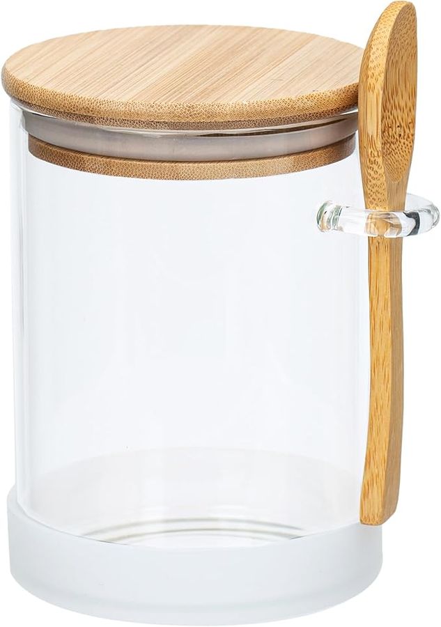 Glass Jars with Bamboo Lids and Spoon Airtight, 17Oz Food Storage Containers for Sugar Coffee Nuts, Glass Kitchen Canisters for Flour, Cookie, Candy, Matcha Tea, Oats and Spice Jars added by Where The Heart Is Designs