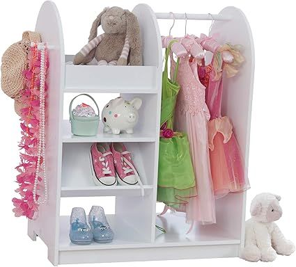 KidKraft Wooden Fashion Pretend Dress-Up Station Children's Furniture with Storage and Mirror - White, Gift for Ages 3+ added by Meg Flores