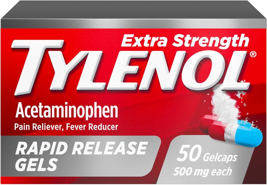 Tylenol Extra Strength Acetaminophen Rapid Release Gels, Extra Strength Pain Reliever & Fever Reducer, Gelcaps with Laser-Drilled Holes, 500 mg Acetaminophen, 50 ct added by Ruthann R