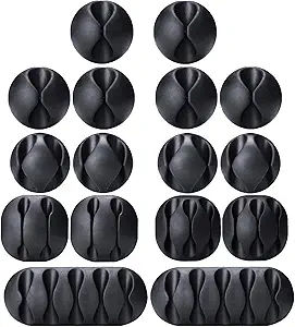 OHill Cable Clips,16 Pack Black Adhesive Cord Holders, Ideal Cable Cords Management for Organizing Cable Wires-Home, Office, Car, Desk Nightstand added by Alivia Korsun