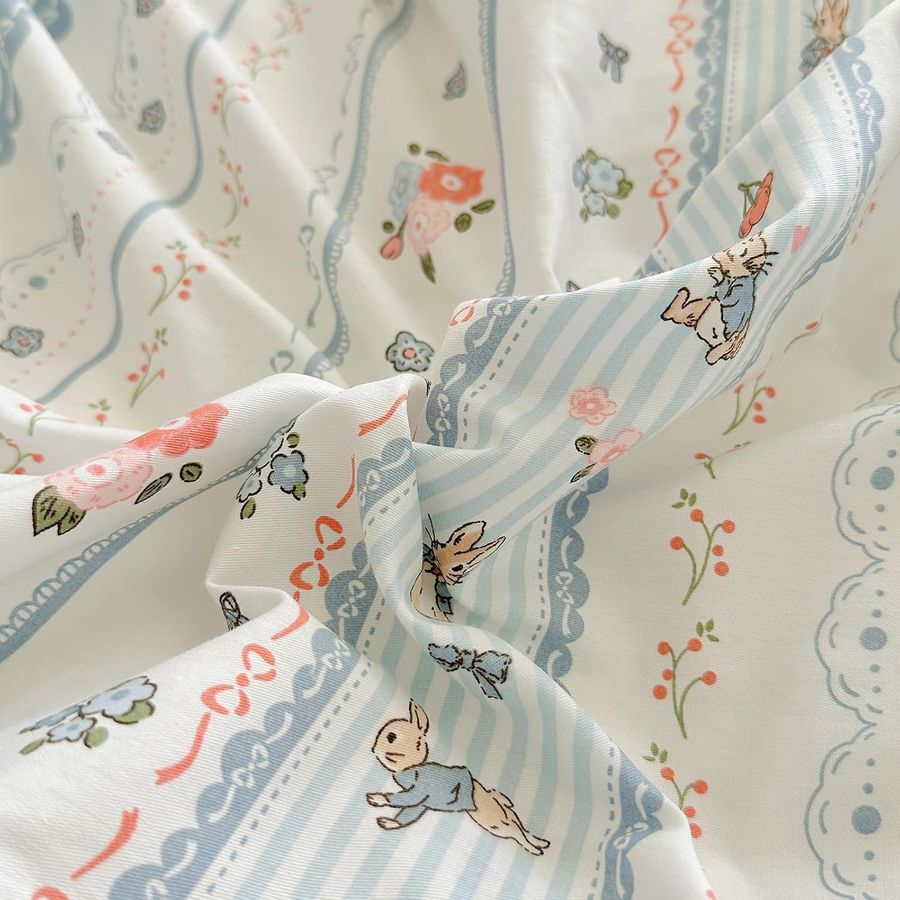 OTOB Floral Duvet Cover Twin 3 Pieces Luxury Soft Bedding Set with Zipper Closure 4 Corner Ties Blue Boho Comforter Cover with 2 PCS Piloow Shams for Kids Baby Toddler Children Women added by Katherine Brensinger