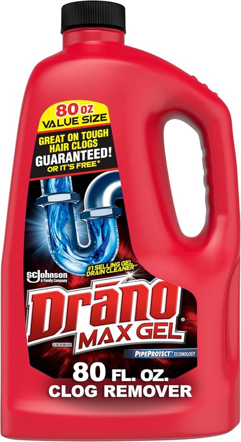 Drano Max Gel Drain Clog Remover and Cleaner for Shower or Sink Drains, Unclogs and Removes Hair, Soap Scum and Blockages, 80 Oz added by Ruthann R