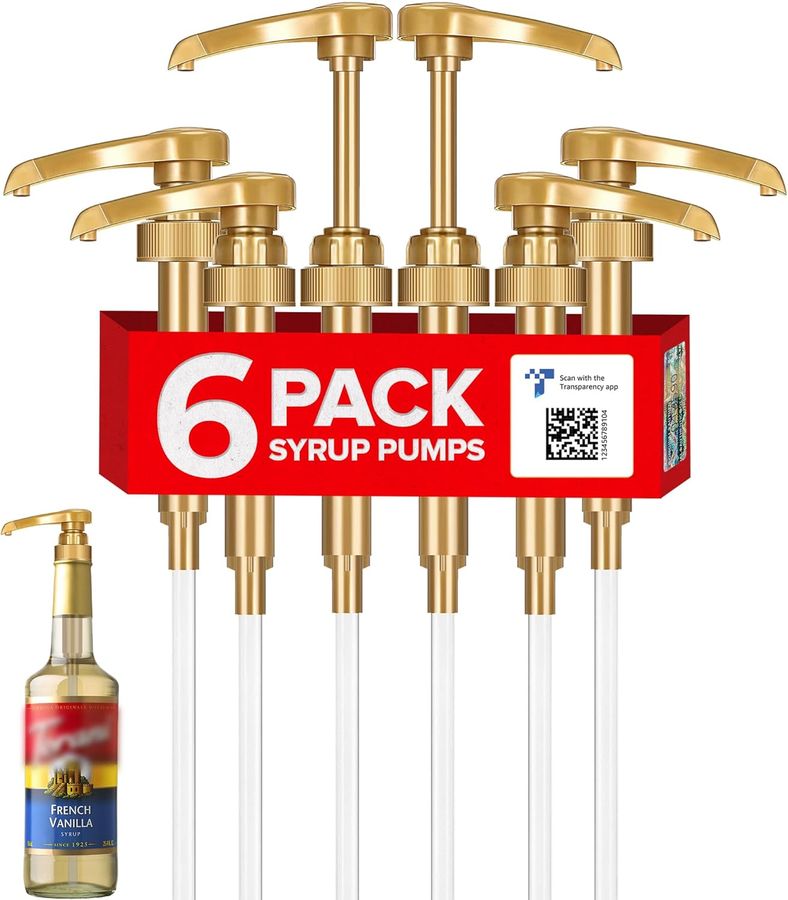 Torani Syrup Pump 6-Pack Gold, Coffee Syrup Pump Dispenser added by Ruthann R