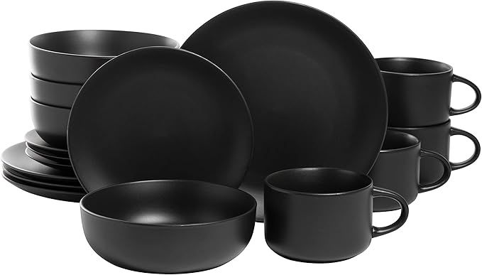 10 Strawberry Street Wazee Matte Coupe Dinnerware Set, 16 pc, Black added by Sarah Jackson
